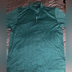 Bad Birdies Green and Black Splatter Polo Shirt